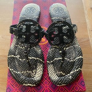 Tory Burch Miller Snake Print Sandals